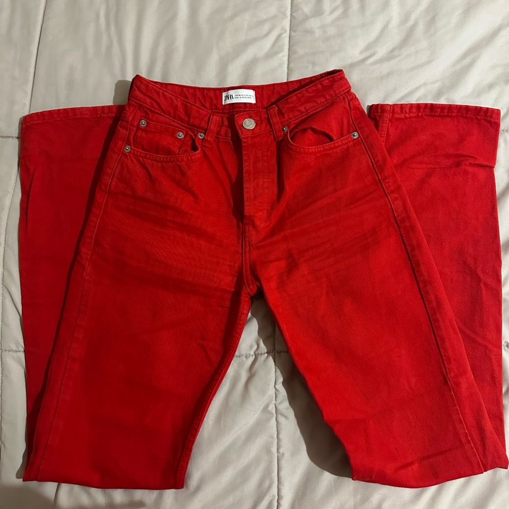 Zara red jeans women’s